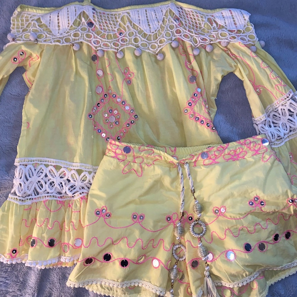 Off the shoulder short set